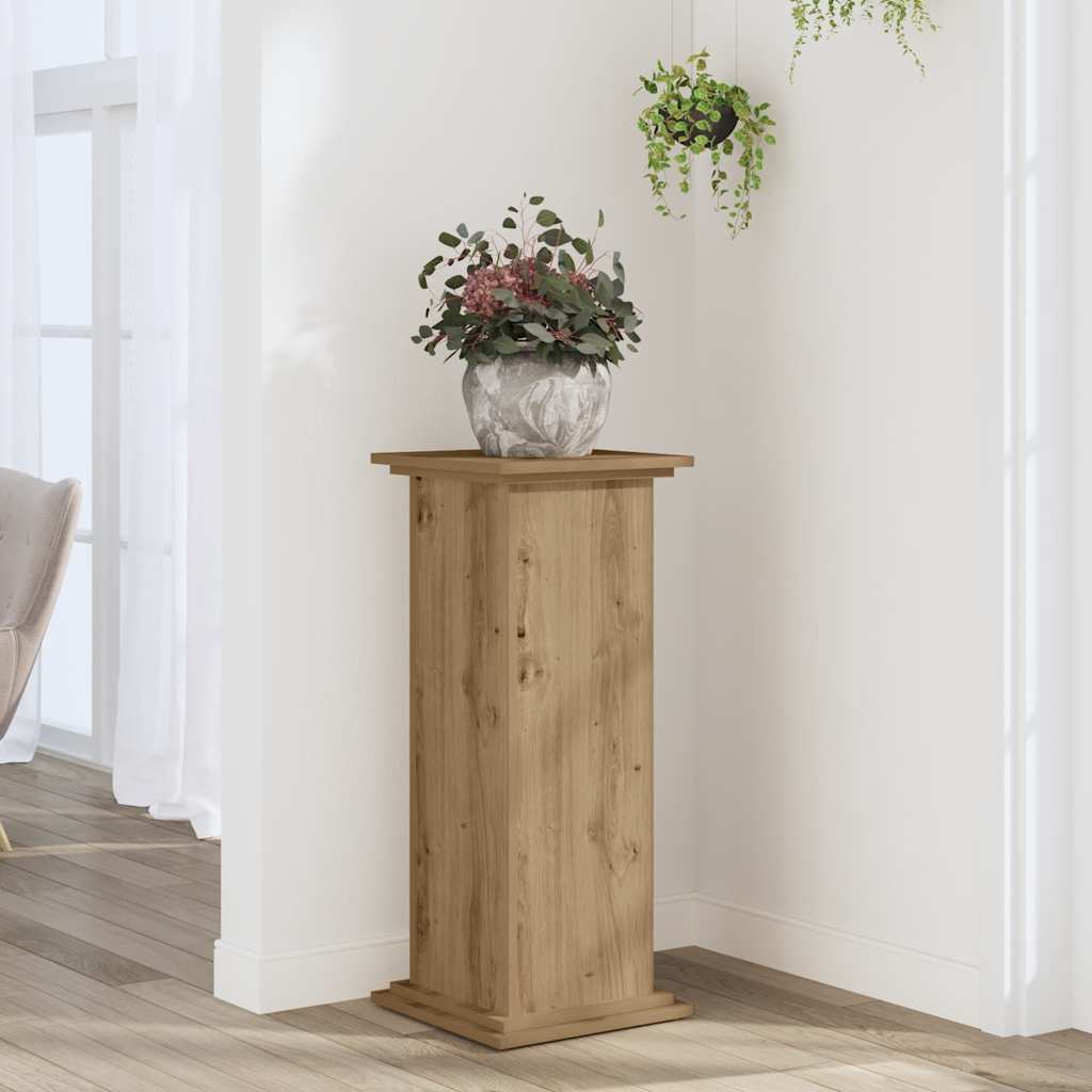 Artisan Oak Plant Stand 33 x 33 x 80 cm Wood Based Material