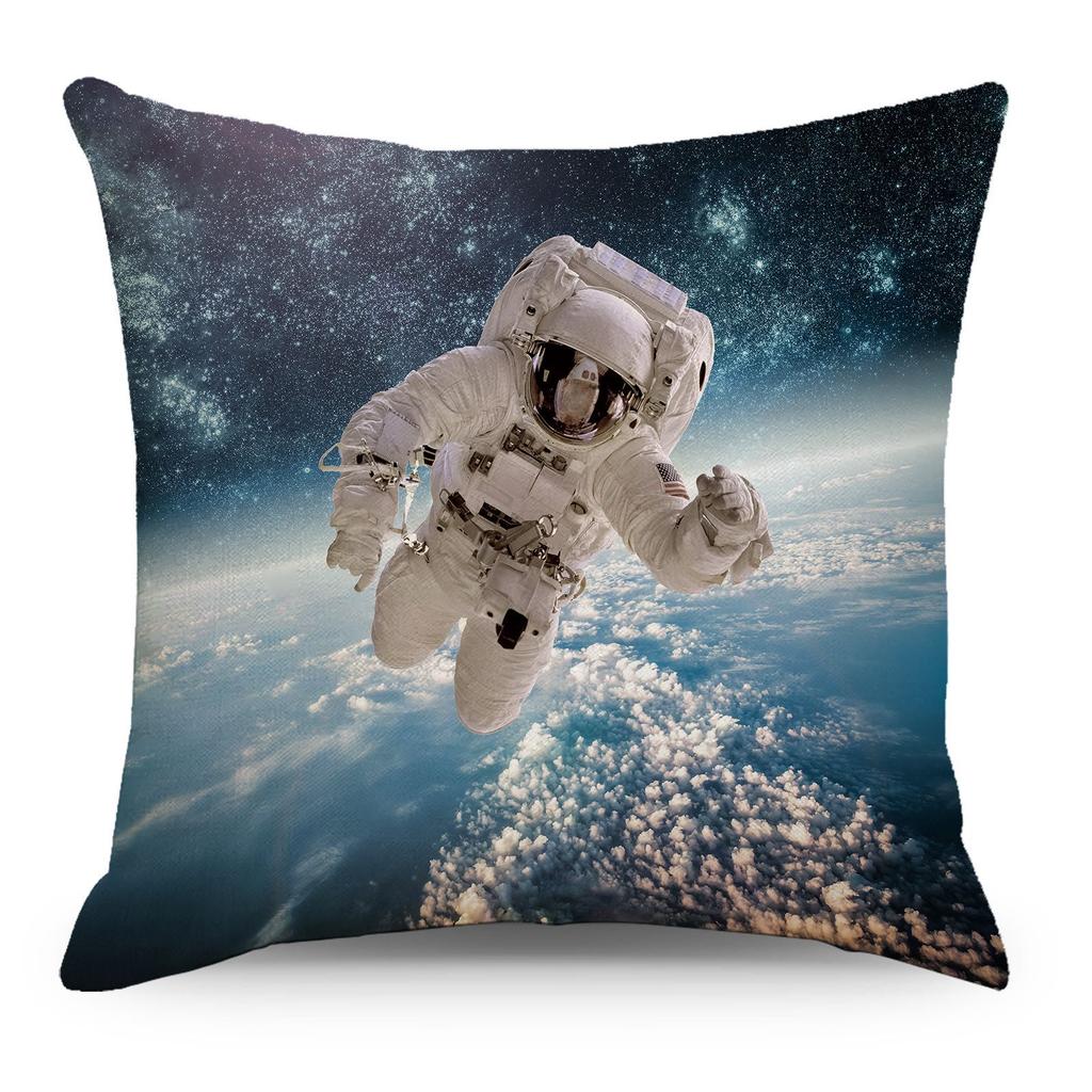Wish Pillowcase Astronaut Planet Linen Pillow Cushion Cover