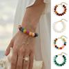 Women Bracelet Bohemian Style Multi-Layered Resin Beaded Bracelet Adjustable Length Versatile Bracelet Wrist Accessory