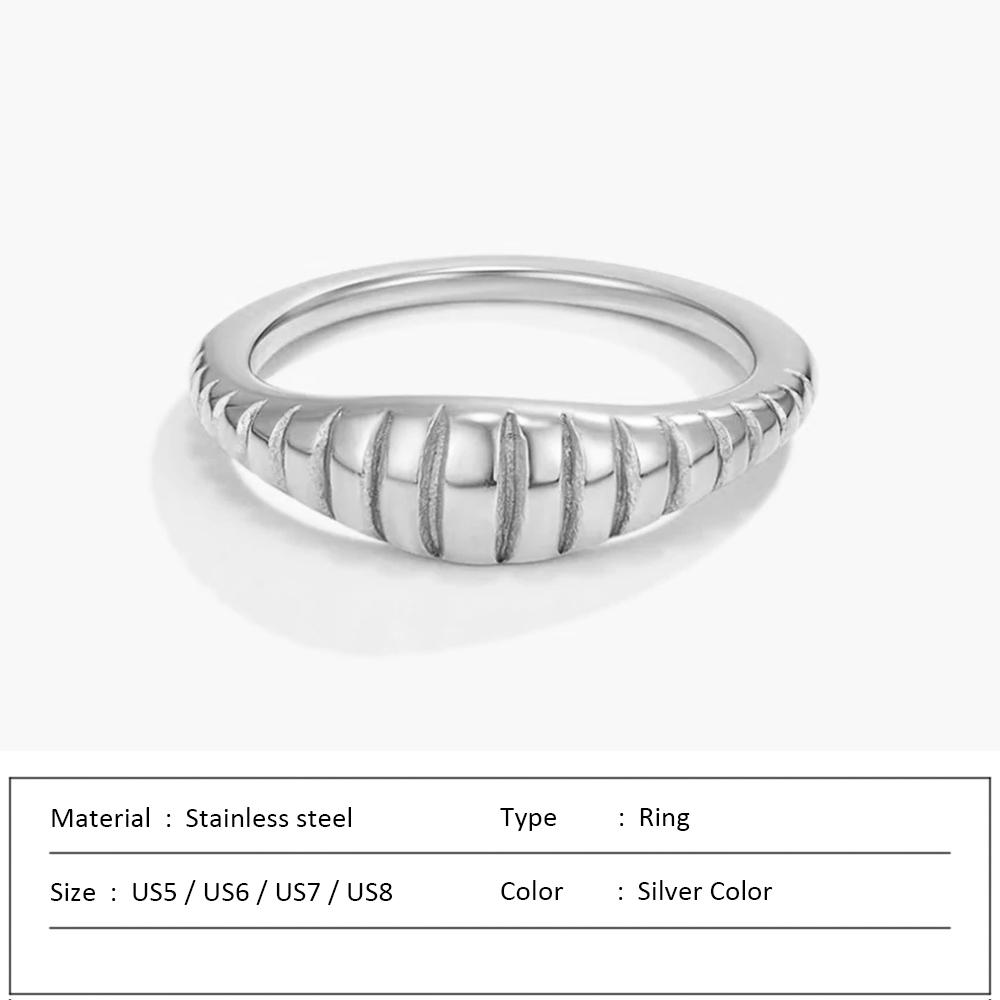 Waterproof Stainless Steel Ring for Women Non-fading Heart Ring Stylish Metal Rings Simple New Jewelry
