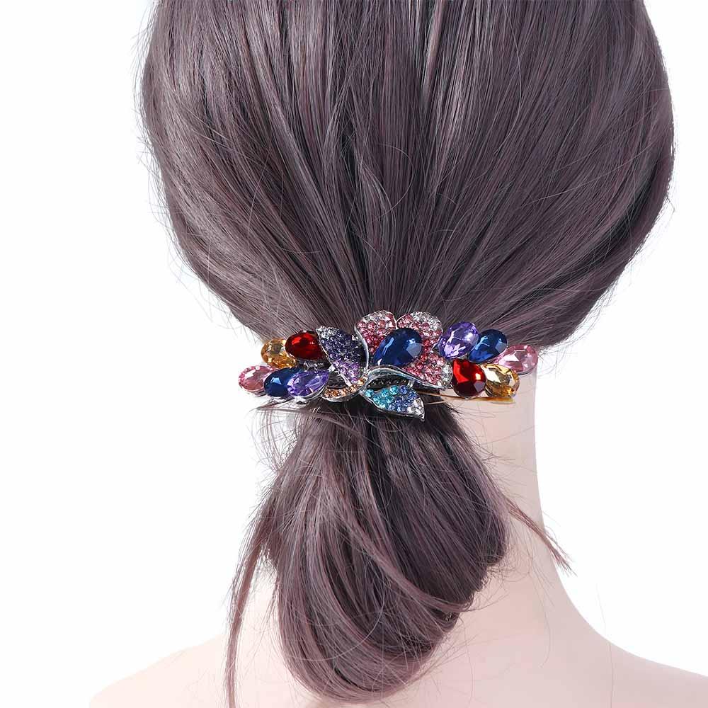 Vintage For Girls Flower Crystal Tulip Korean Barrettes Women Hair Clips Hairpins Spring Clips