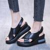 Fashion Summer Wedge Shoes for Women Sandals Solid Color Open Toe High Heels Casual Ladies Buckle Strap Fashion Female Sandalias Mujer