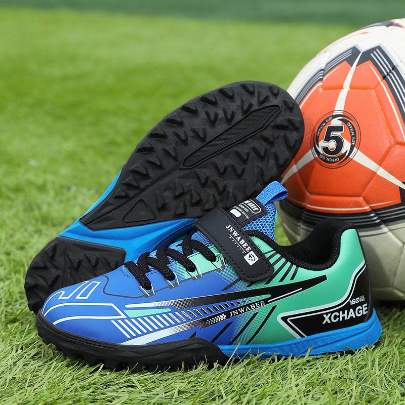 New Children's Velcro Football Training Shoes - No-Tie AGTF Sports Shoes for Students