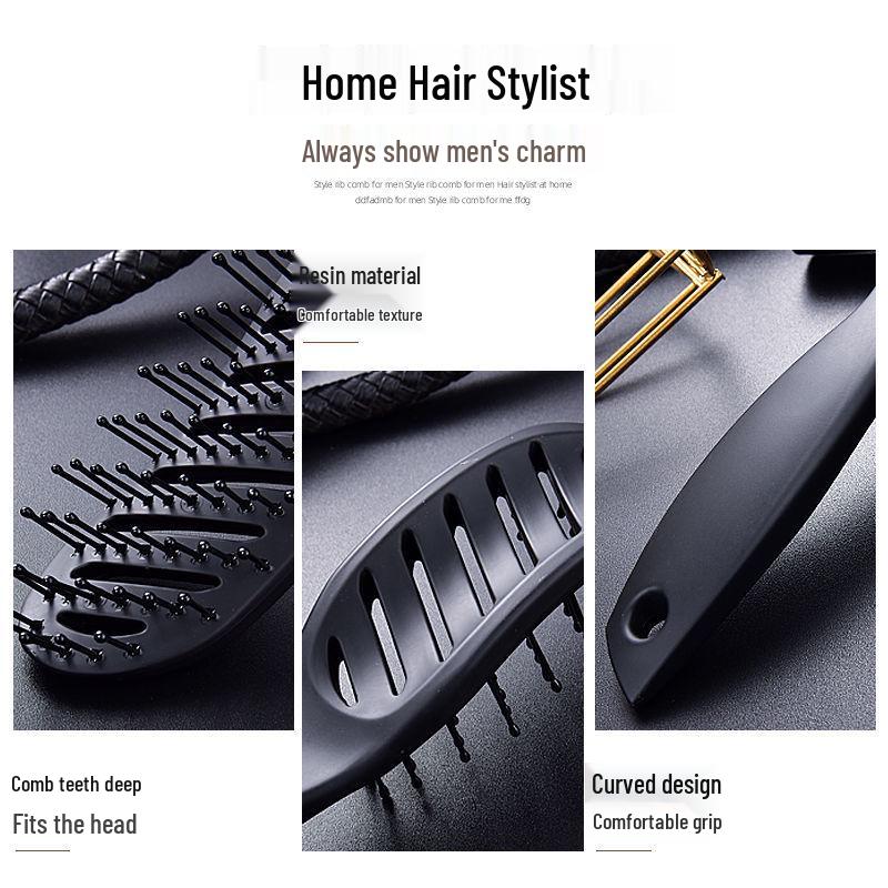 Wide-Tooth Hair Straightening, Curling, and Scalp Massage Comb Set