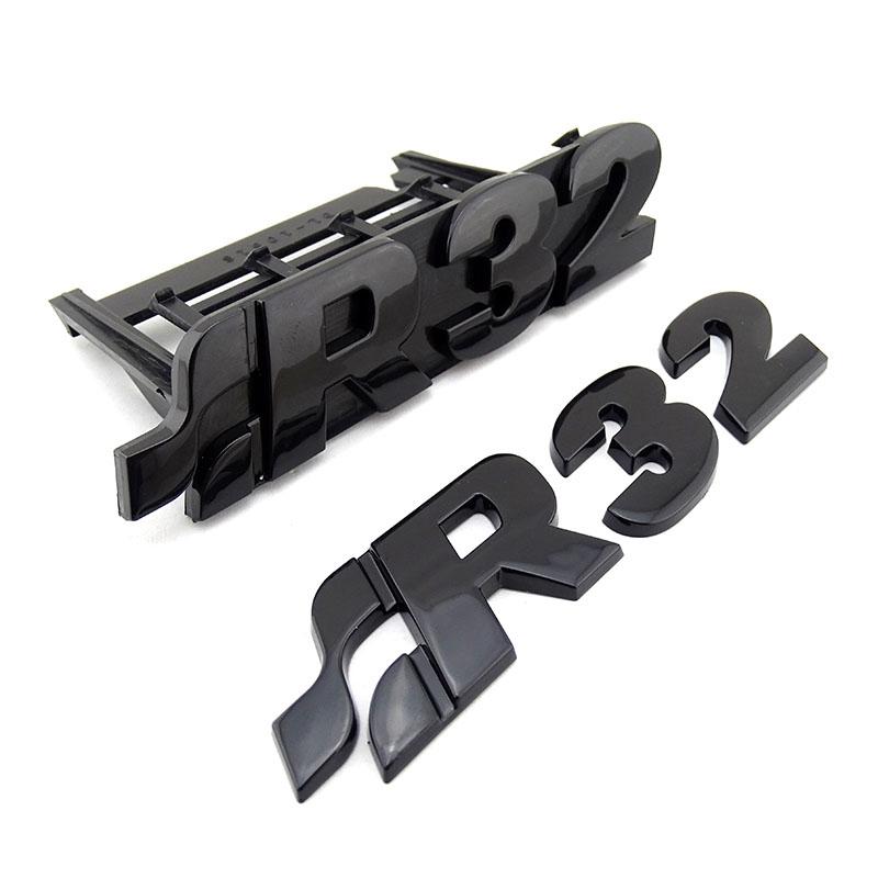 ankfz6 3d R32 Front Grill and truck Badge Emblem for VW Golf MK4 MK5 GOLF 4 Golf 5 R32 Boot Logo Sticker 1999-2008