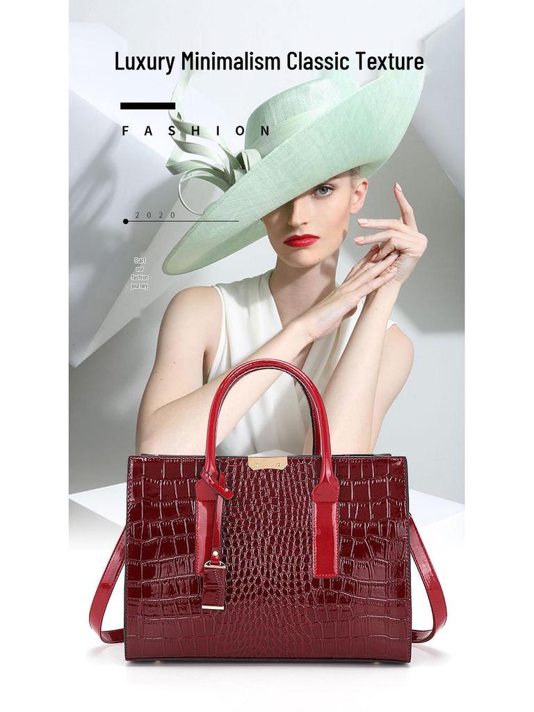 Retro Damenhandtasche mit Krokodilmuster - Europäischer & Amerikanischer Stil, Trendige Einzel-Schulter-Reisetasche.