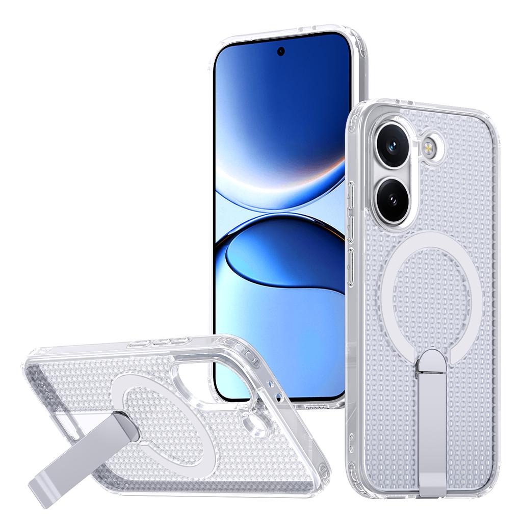 Anti-fall Cooling Hole Design Magnetic Case For Xiaomi Poco X8 Pro Redmi Turbo 5 5G Metal Bracket TPU Acrylic Phone Cover Fundas