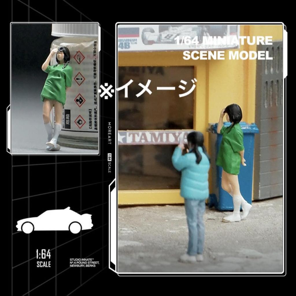 1/64 Scale Figure of a Girl In Casual Clothes, Model Kit, Diorama, Miniature Car, 22223376 [parallel Import]