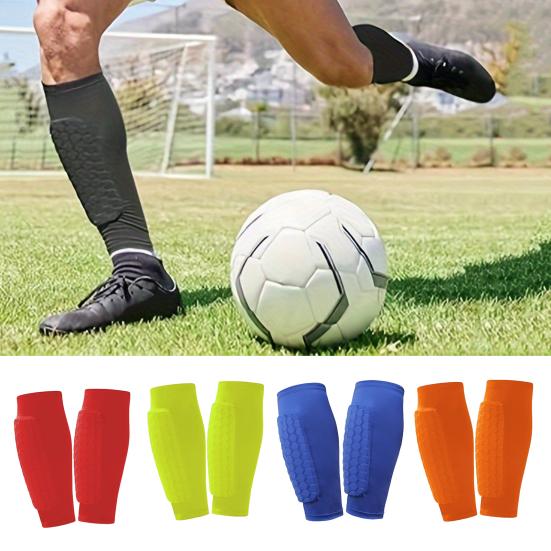 Fotballleggbeskyttere for barn ungdom voksen leggkompresjonserm med bikubeputer beskyttelsesutstyr for fotball