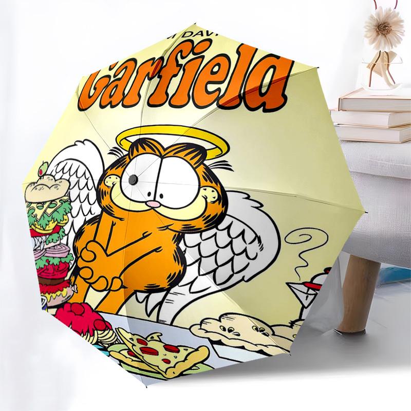 

1pc Garfield Angel Wings with Halo, Automatic Opening Folding Umbrella, Portable 3-Fold Design, 8-Bone Iron Frame Outdoor Umbrella, Perfect Gift for F