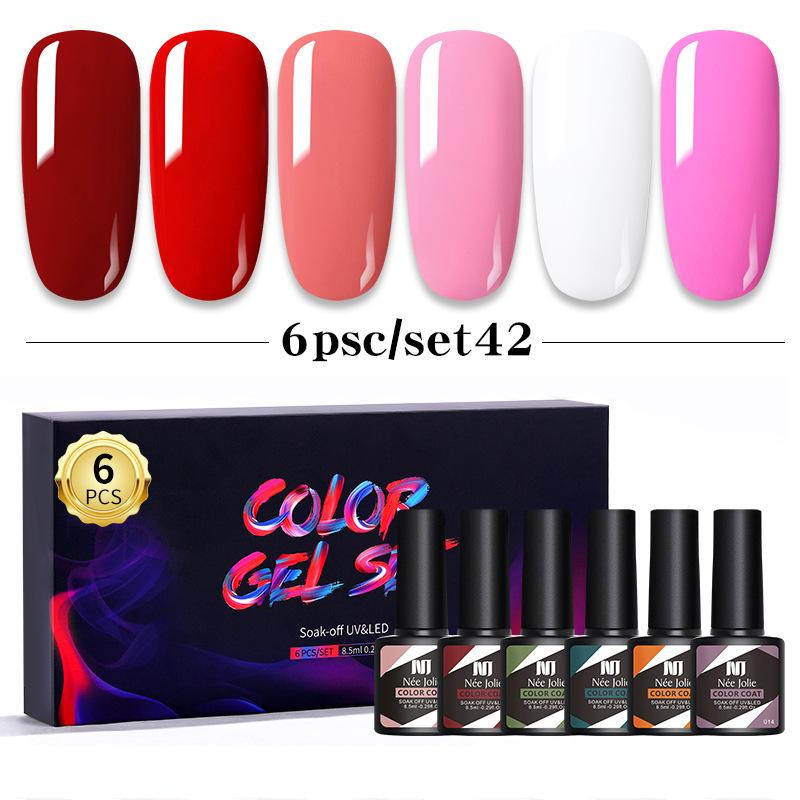 Nail Polish Glue Set 8Ml 6 Bottles Boxed Nail Art Barbie Glue Japanese Nail Color Glue Phototherapy Glue