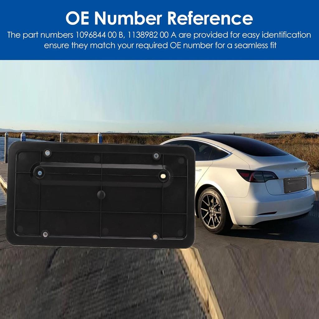 Rear License Plate for OE 1096844 00 B License Plate Frames Replacement Sturdy PP and EPDM Material, Car License Plate Holder Mounting Bracket for