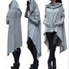 Plain Long Sleeve Hoodie Sweatshirt With Midlength Design For Women Winter