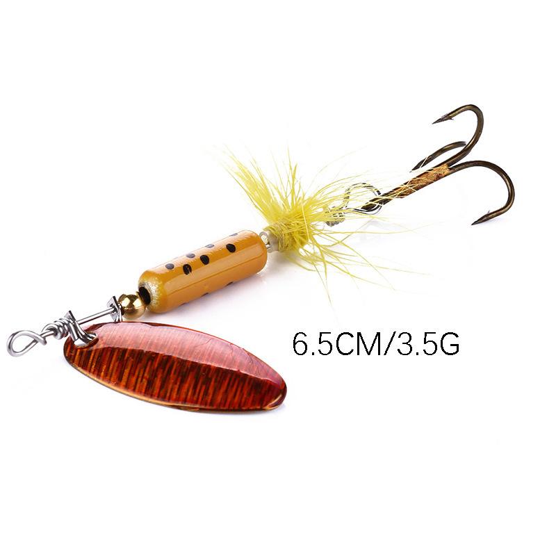 

Feathered Rotating Sequin Lure8No.6.5CM3.5GBionic Lure Bait Freshwater and Seawater Universal Fishing Supplies 6.5CM 3.5G