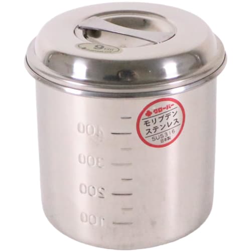 Oya Seisakusho Kitchen Pot with Measuring Cup, 9cm, Molybdenum Stainless Steel, Japan, AKT13009