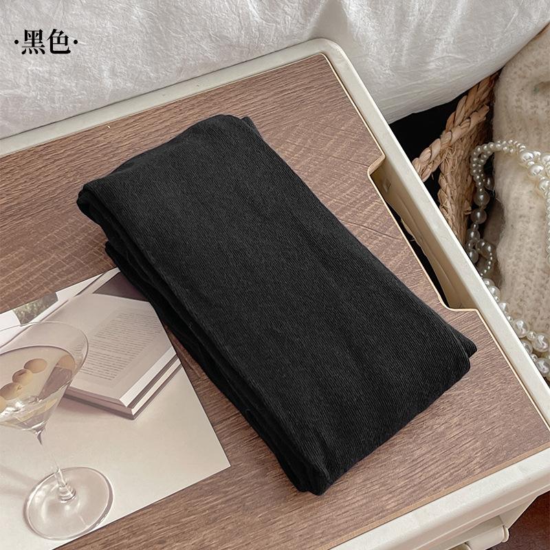 

Smoke Gray Pantyhose Spring And Autumn Japanese Versatile White Leggings Women S Thin Cotton Micro-Pressure Thin Leggings One size fits all чорний