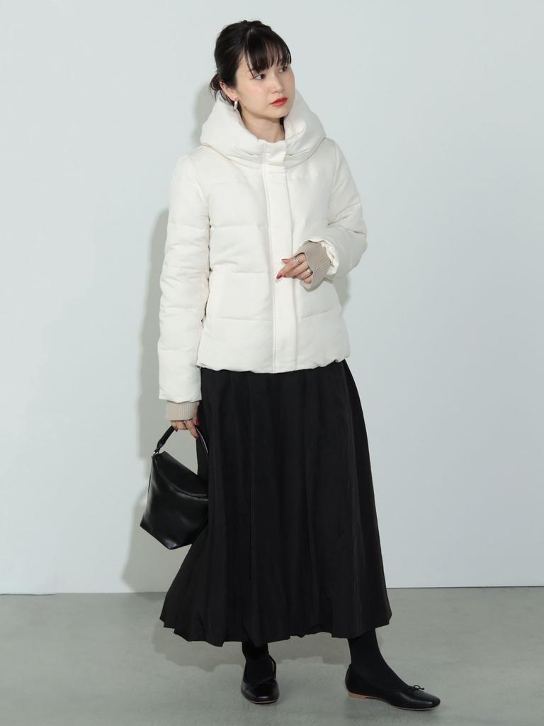 Beams Heart IVORY S Down Blouson with Volume Neck Women's