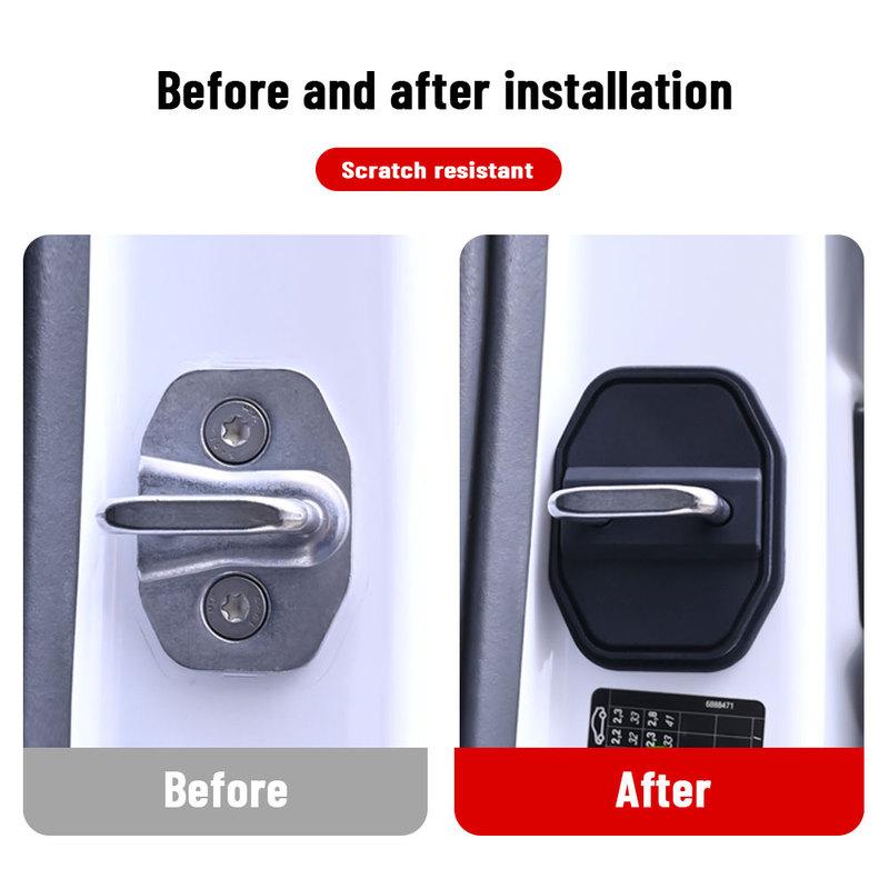 For Mercedes Benz Class S 2010- Car Door Shock Absorber Door Lock Protector Silicone Auto Door Lock Latches Cover