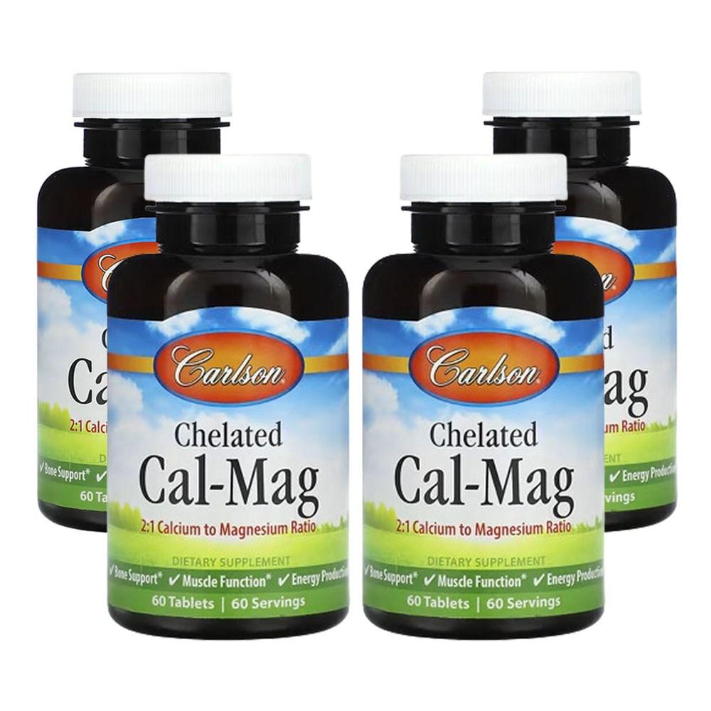 Carlson Chelated Cal-Mag 60 Tablets (4 pcs)