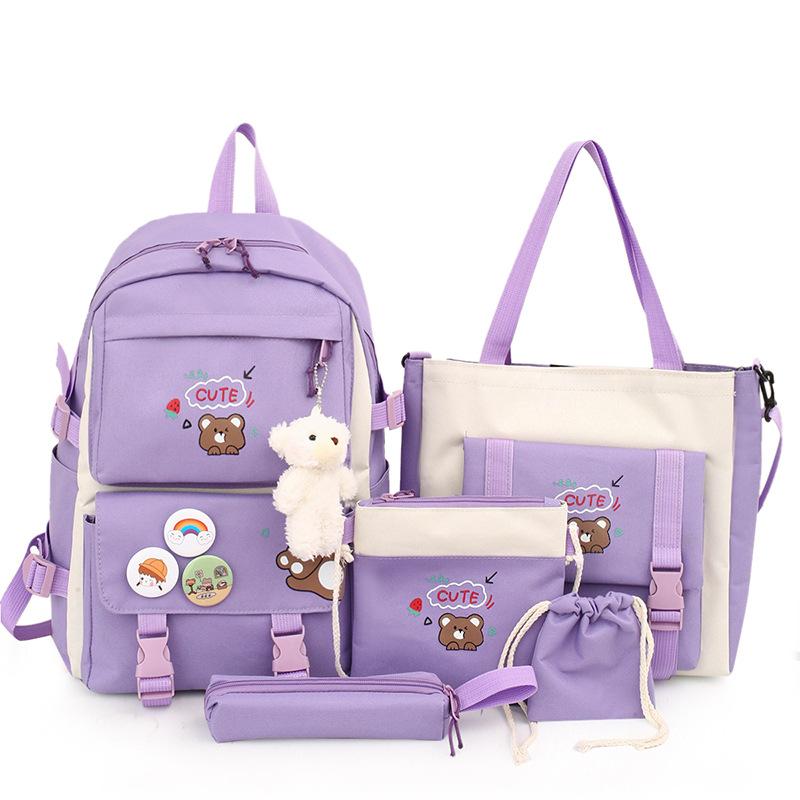 Backpack for Primary and Secondary School Students with Large Capacity Multi piece Backpack for Cute Junior High School Students