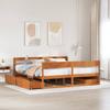 Solid Wood Bed Without Mattress Wax Brown 200x200 Cm Pine Wood