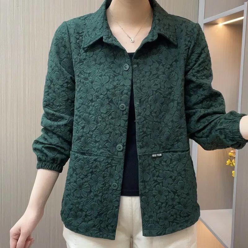 

High-end Temperament Casual Jacket Short Coat Women s Spring and Autumn New Fashion Versatile Little Jacket Top 3XL армія зелений колір