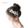 Hair Accessories Pearl Comb Hair Ornaments Girls Formal Piano Recitals Weddings Kids Hair Accessories Elegant Clear Beads Leaf Motif Photo Shoots