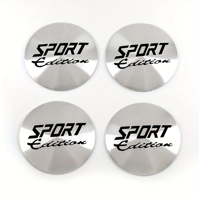 Set of 4 56Mm Sports Car Wheel Hub Center Cap Stickers Aluminum Alloy Decals Car Decoration Stickers Wheel Stickers Silver Color