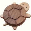 1pc Solid wood cute turtle insulation mat, cup mat, pot mat, tea tray, bar, coffee shop, tea house, desktop anti scalding mat, r