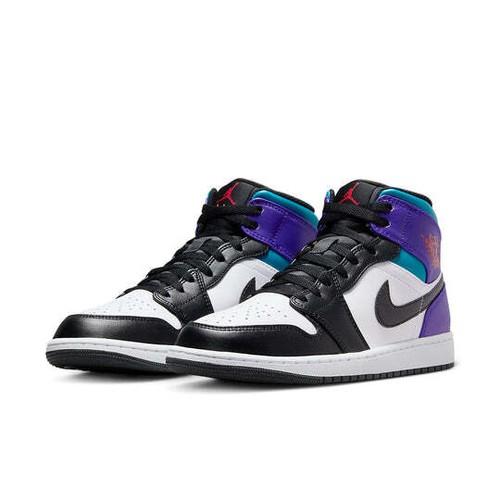 

Кроссовки Air Jordan 1 Mid Aqua Retro Синий Белый Фиолетовый DQ8426-154 EU 47.5 разноцветный