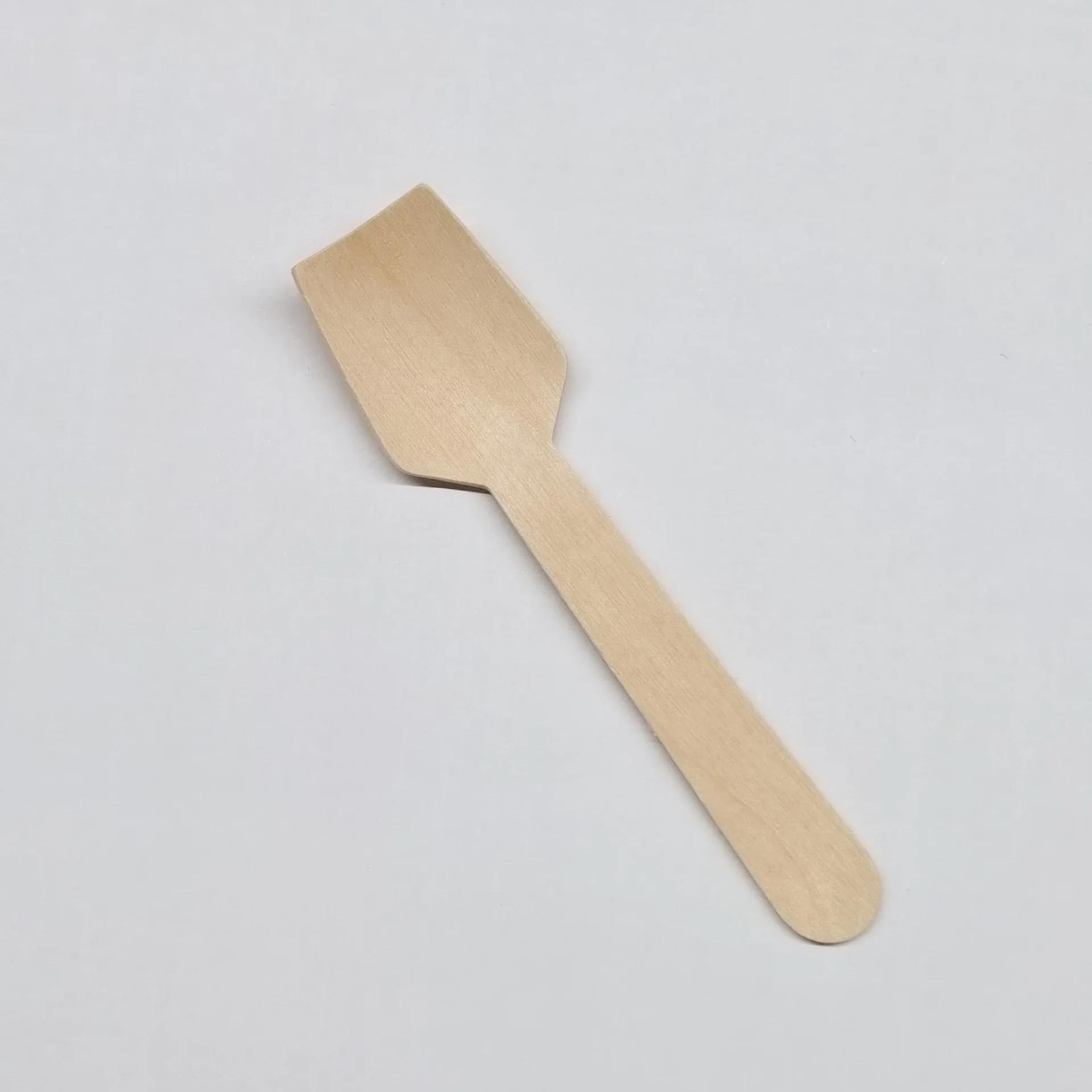 

100pcs Disposable Wooden Spoon Mini Square Head Tasting Spoon Bulk Party Ice Cream Yogurt Wedding Dessert Tableware Honey Spoon