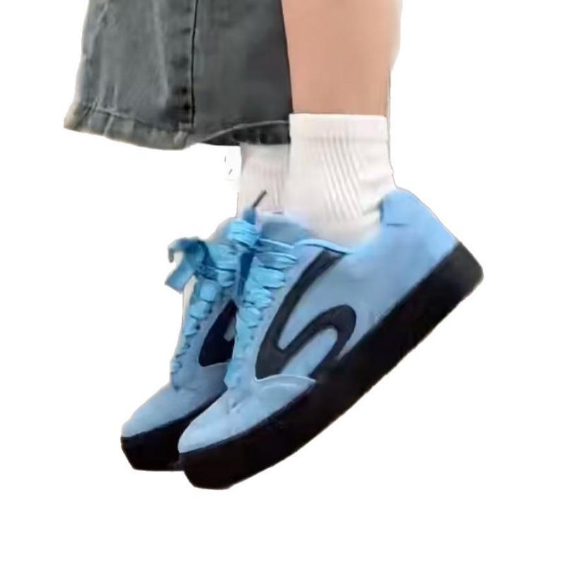 

New Thick-soled Board Shoes for Girls, Versatile Sports and Casual Bread Shoes 40 голубика