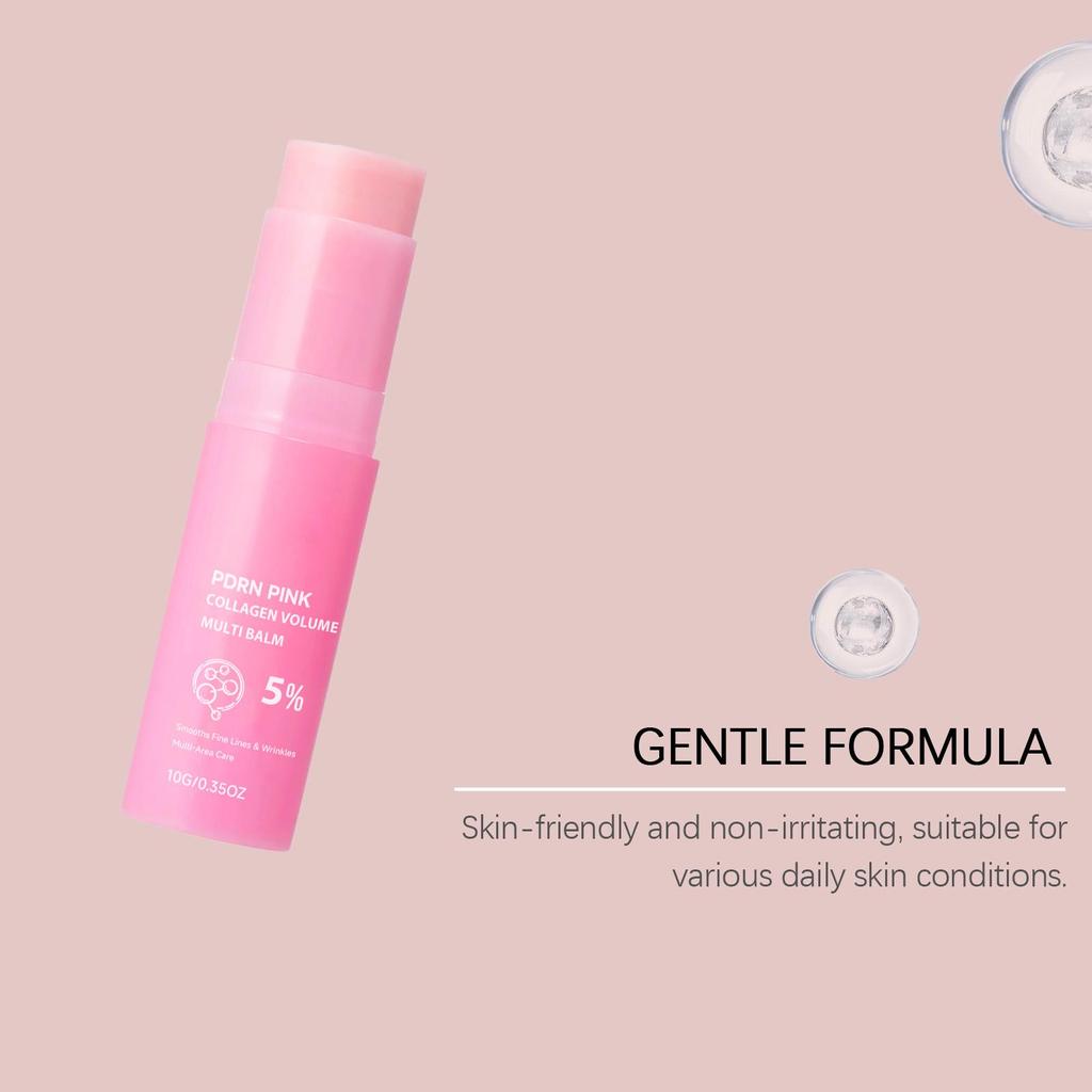 Pink multi-effect moisturizing stick, delicate and gentle moisturizing, dry face and lips, portable soft skin care stick 10g