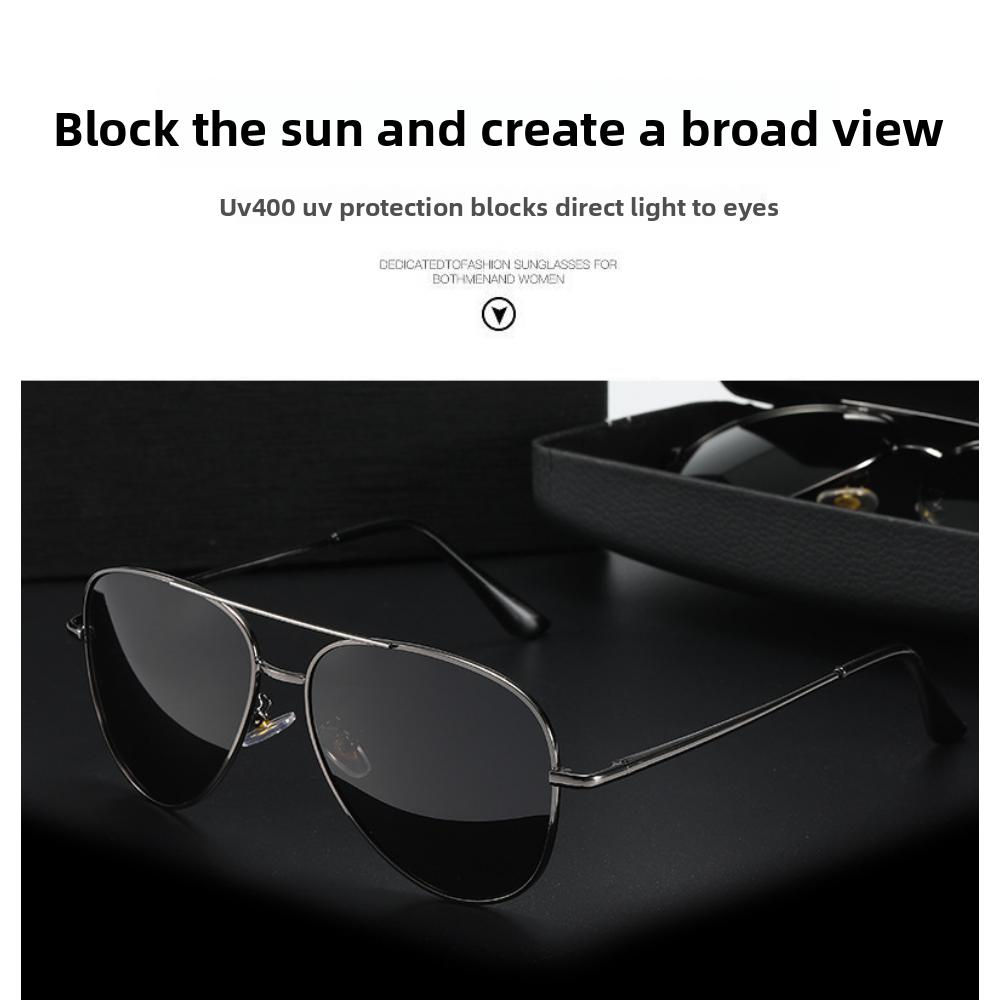 Herren Sonnenbrille mit großem Rahmen, gefederte polarisierte Fahrbrille, Outdoor-Angel-Sonnenbrille, Krötenbrille A103