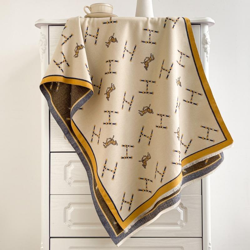 Autumn and winter warm orange horse imitation cashmere long scarf with large shawl women's scarf air-conditioned room versatile cape