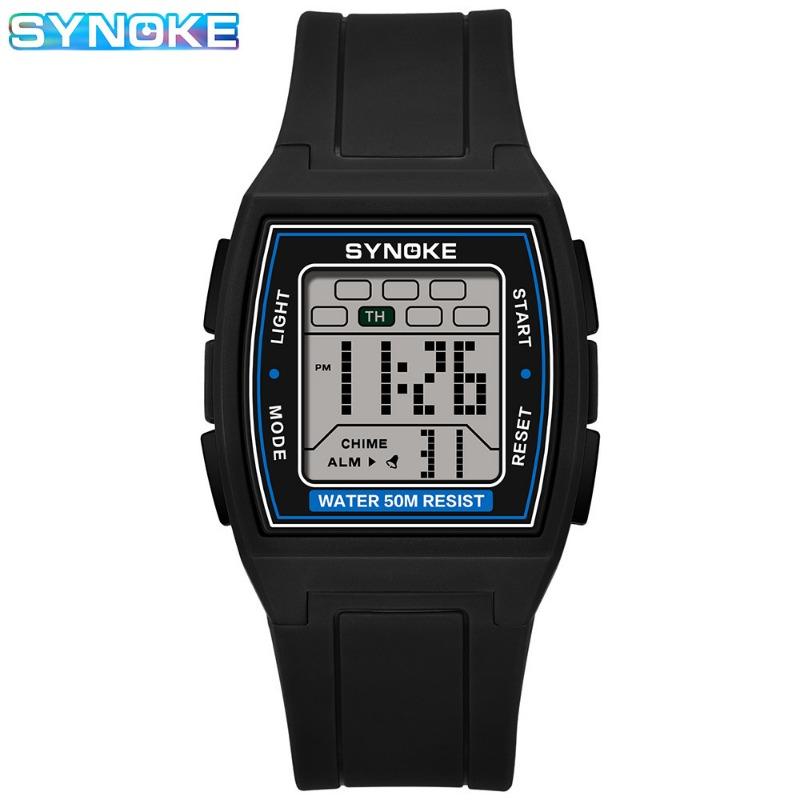 Top Brand New Sports Electronic Watch Men's Multifunctional Square Retro Luminous Waterproof Outdoor Student Watch