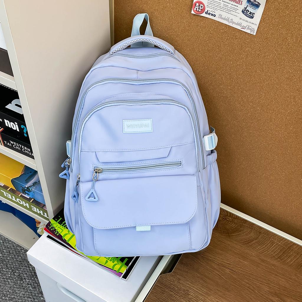 Casual simple middle school student schoolbag female Korean version middle and high school class backpack large capacity light backpack