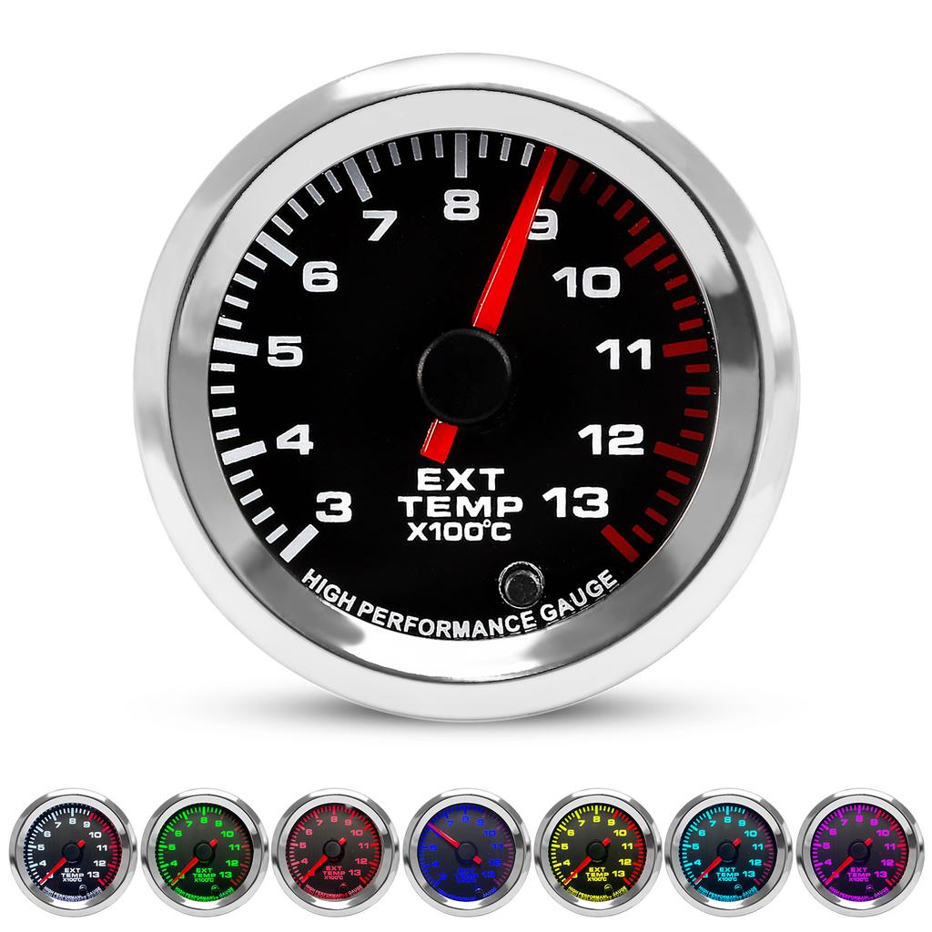 2'' 52mm Car High Performance Exhaust Gas Temp Gauge 300-1300 Celsius 7 Colors Pointer EGT Gauge Meter With Stepper Motor