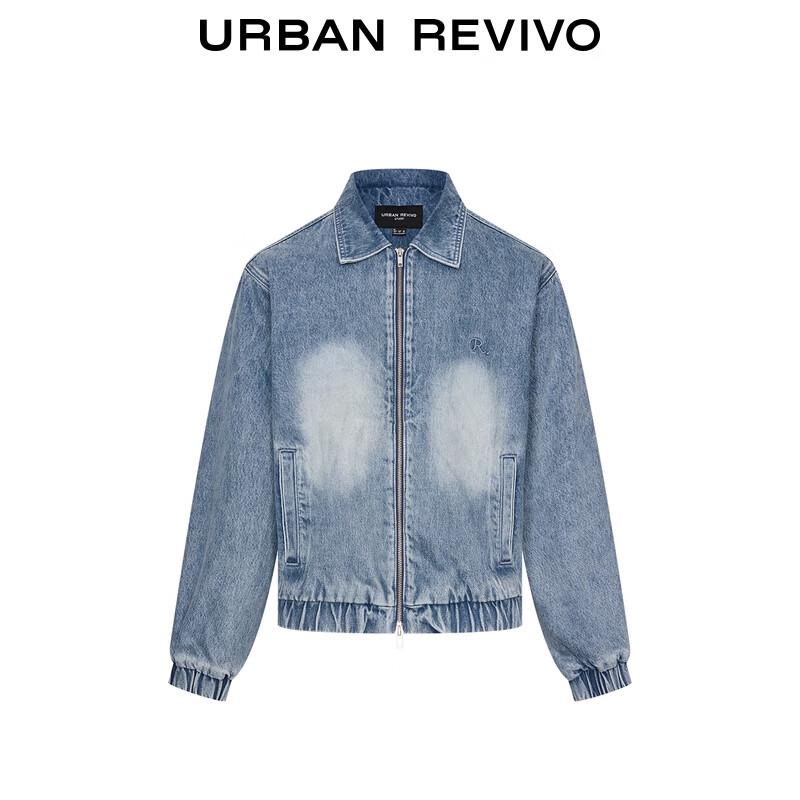 UR Men's Retro Letter Embroidered Denim Jacket