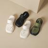 Sandalen Damen Sommer 2025 neue Plateau Zehenstegschuhe Muffin Schuhe [senfgrün chaosweiß]