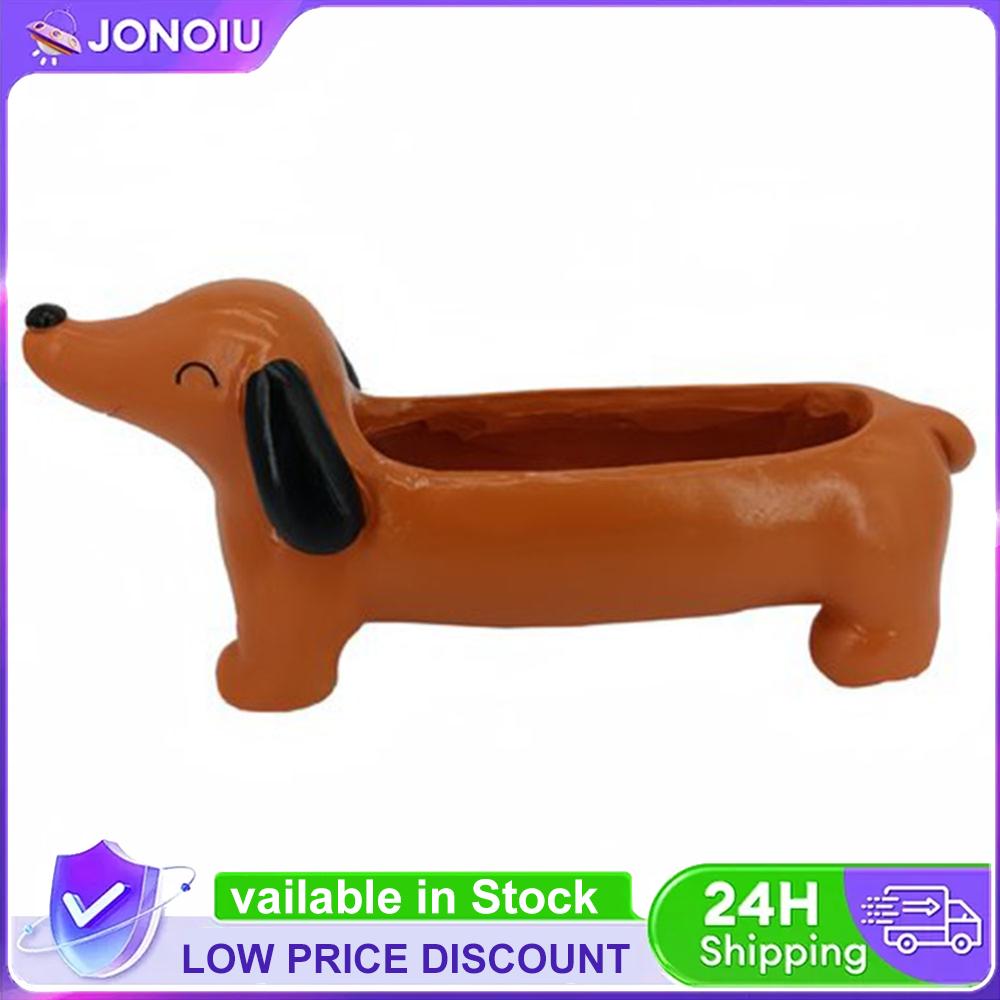 Dachshund Flower Pot Flower Planter Resin Succulent Flower Planter Aesthetic Dog Pot Planter for Flowers & Small Plants China Mainland