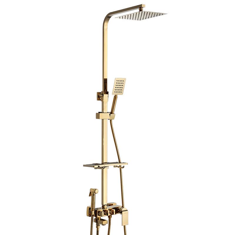 All-Copper Thermostatic Shower Faucet Set with Rain Shower Head
