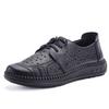 First layer cowhide summer new soft-soled mother shoes retro sandals women's hollow breathable thick-soled hole shoes