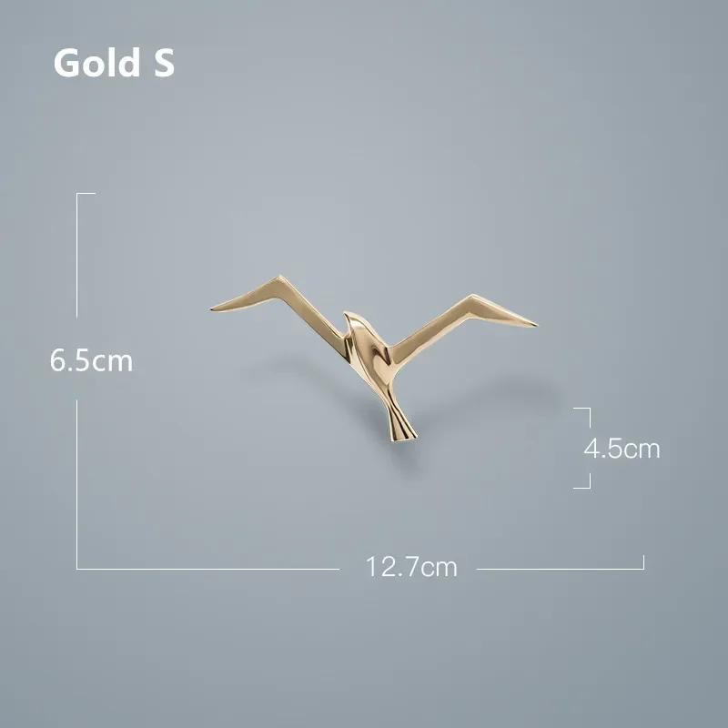 Luxury Pure Copper Seagull Statue Wall Hanging Metal Bird Sculpture Ornament Retro Office Cafe Wall Decoration Home Decor Gift