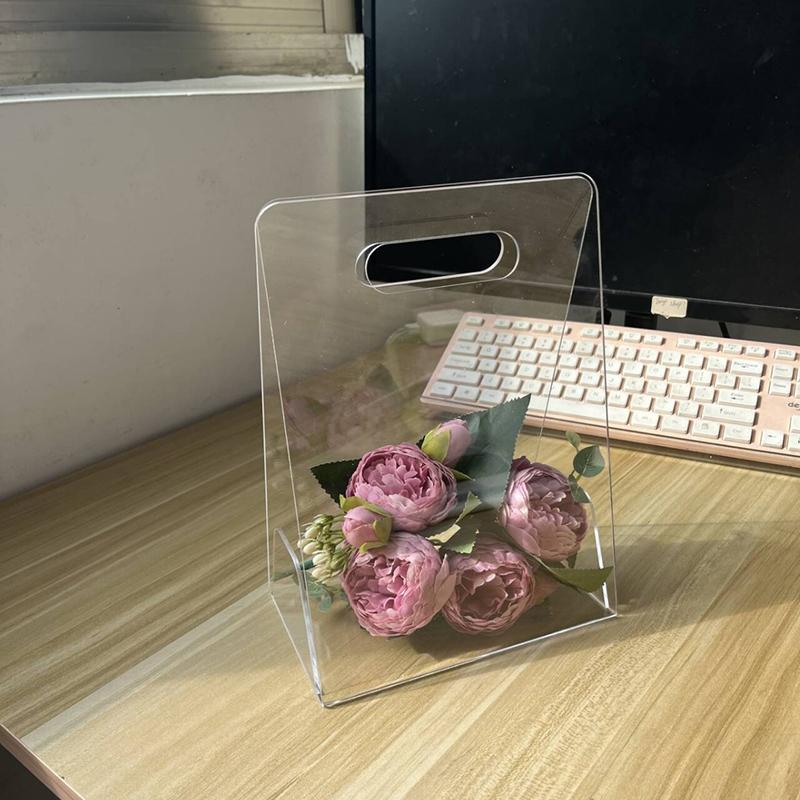 Transparent Flower Bags Handheld Vase Acrylic Flower Basket High-End Floral Arrangement Clear Modern Decorative Vase
