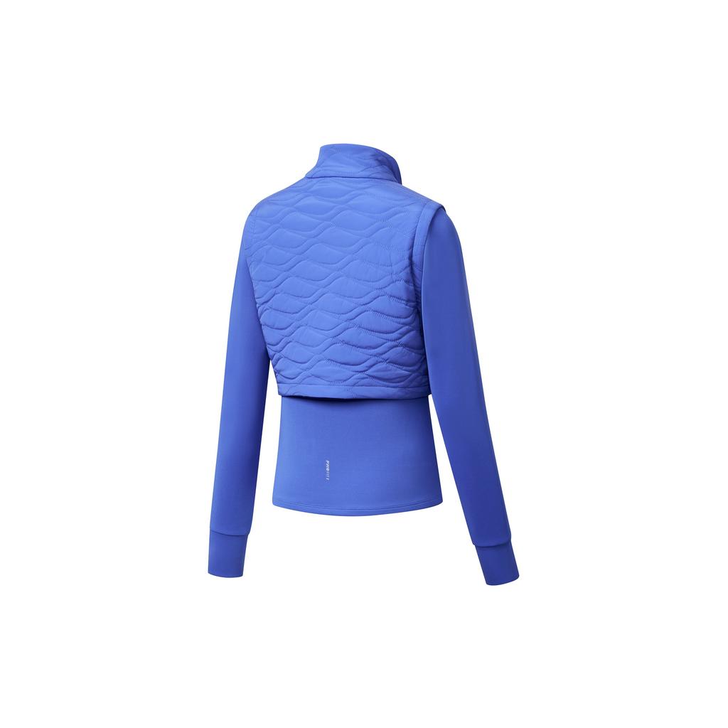 SAUCONY Solid Color Zip Collar Cotton Jacket Women Jackets Vacation-Blue SC1230124A-BL07