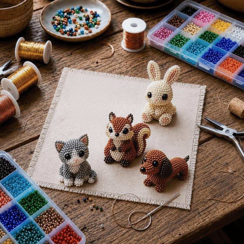 Craft 3D Beaded Animal Kit Animal Shape DIY Bead Craft Kit DIY 3D Beaded Ornament Set Home Decor