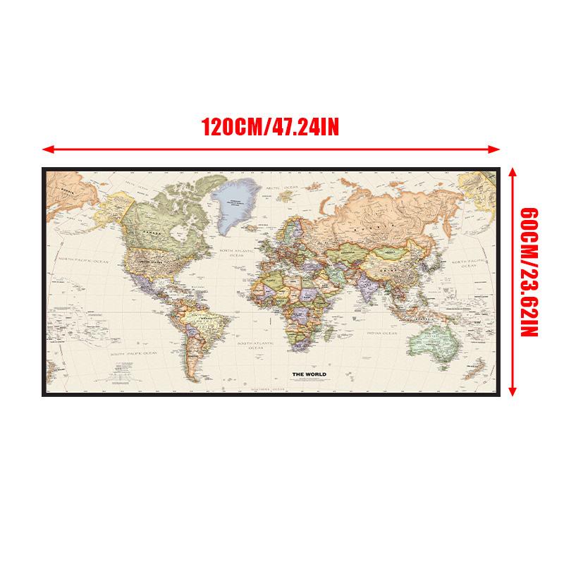 1 stücke Weltkarte Wand Poster Klar Gedruckt Leinwand Malerei Dekorative Hängen Bild Büro Hause Schulbedarf Ohne Rahmen