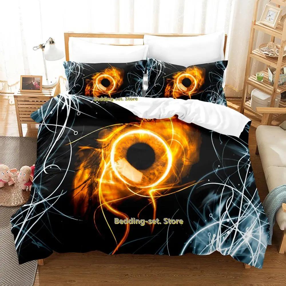 Hip Hop Weltenfresser Galaxie Auge Aquarell Künstlerisches Auge Bettwäscheset Cartoon Anime dreiteiliges Set Erwachsener Kind Schlafzimmer Bettbezugset