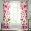 Tropical Summer Flower Sheer Curtains Bedroom Voile Curtain Living Room Window Sheer Curtains Kitchen Tulle Drapes